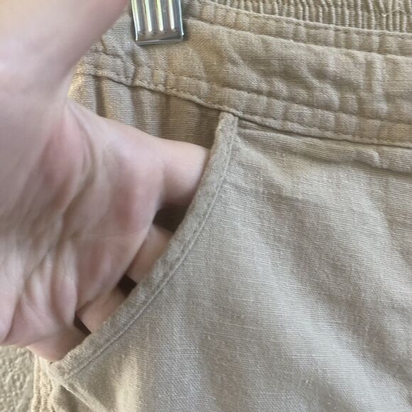 PER SE Pants Womens 6  Beige Linen Drawstring Pull On Lagenlook Beach - Picture 4 of 12